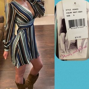 Honey and Rosie fun fit and flare striped dress